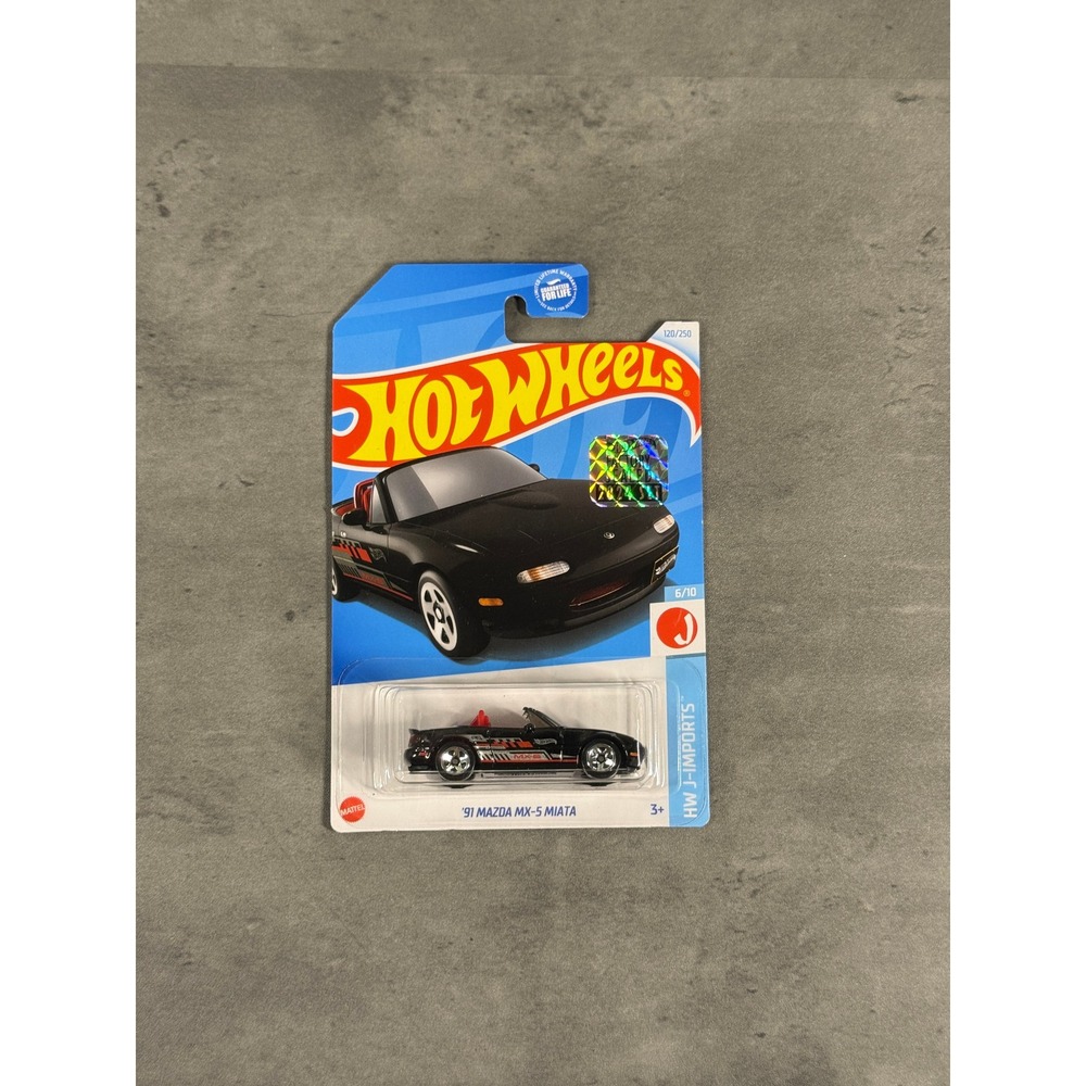 Hot Wheels '91 Mazda MX-5 Miata Black HW J-Imports 120/250 1/64 Diecast Japan